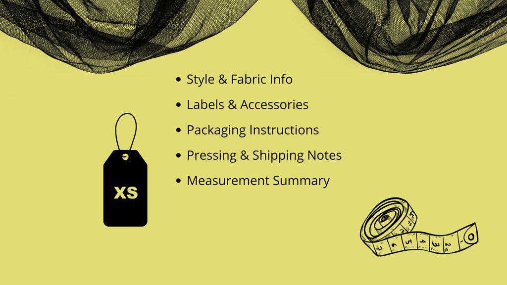 Foglio di lavoro per la produzione | Fashion Production Worksheet