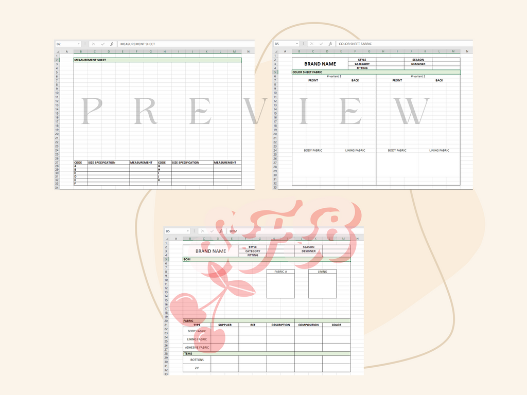 Modello Excel per scheda tecnica | Technical Sheet Template Excel