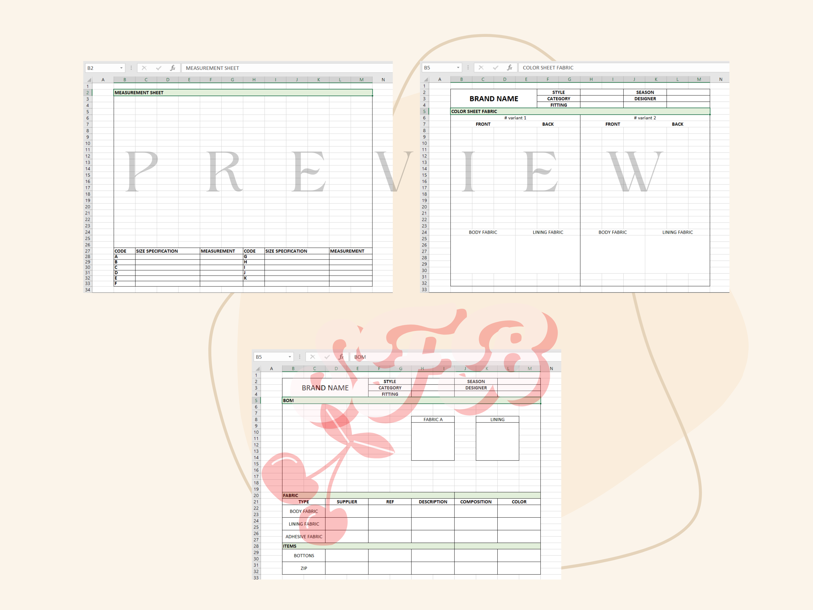 Modello Excel per scheda tecnica | Technical Sheet Template Excel