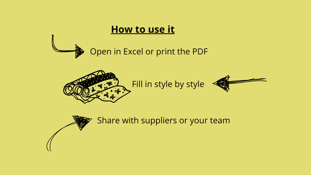 Foglio di lavoro per la produzione | Fashion Production Worksheet