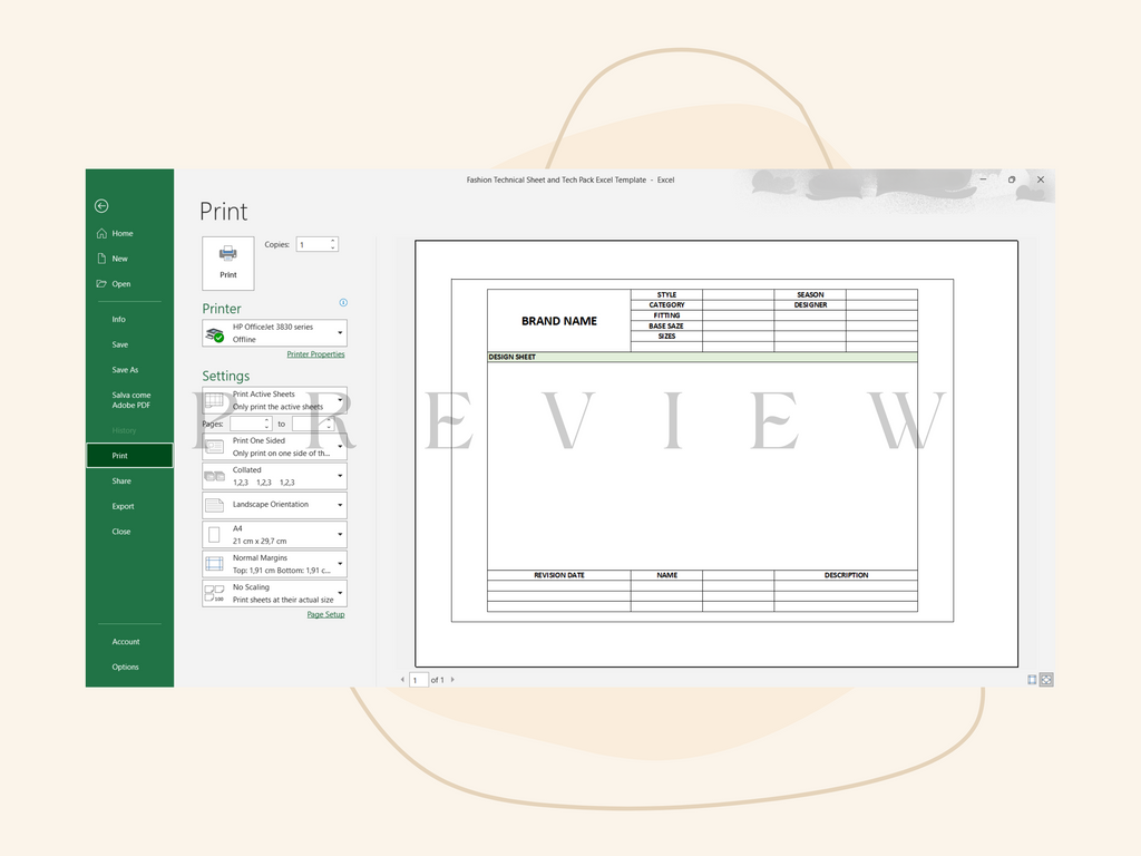 Modello Excel per scheda tecnica | Technical Sheet Template Excel