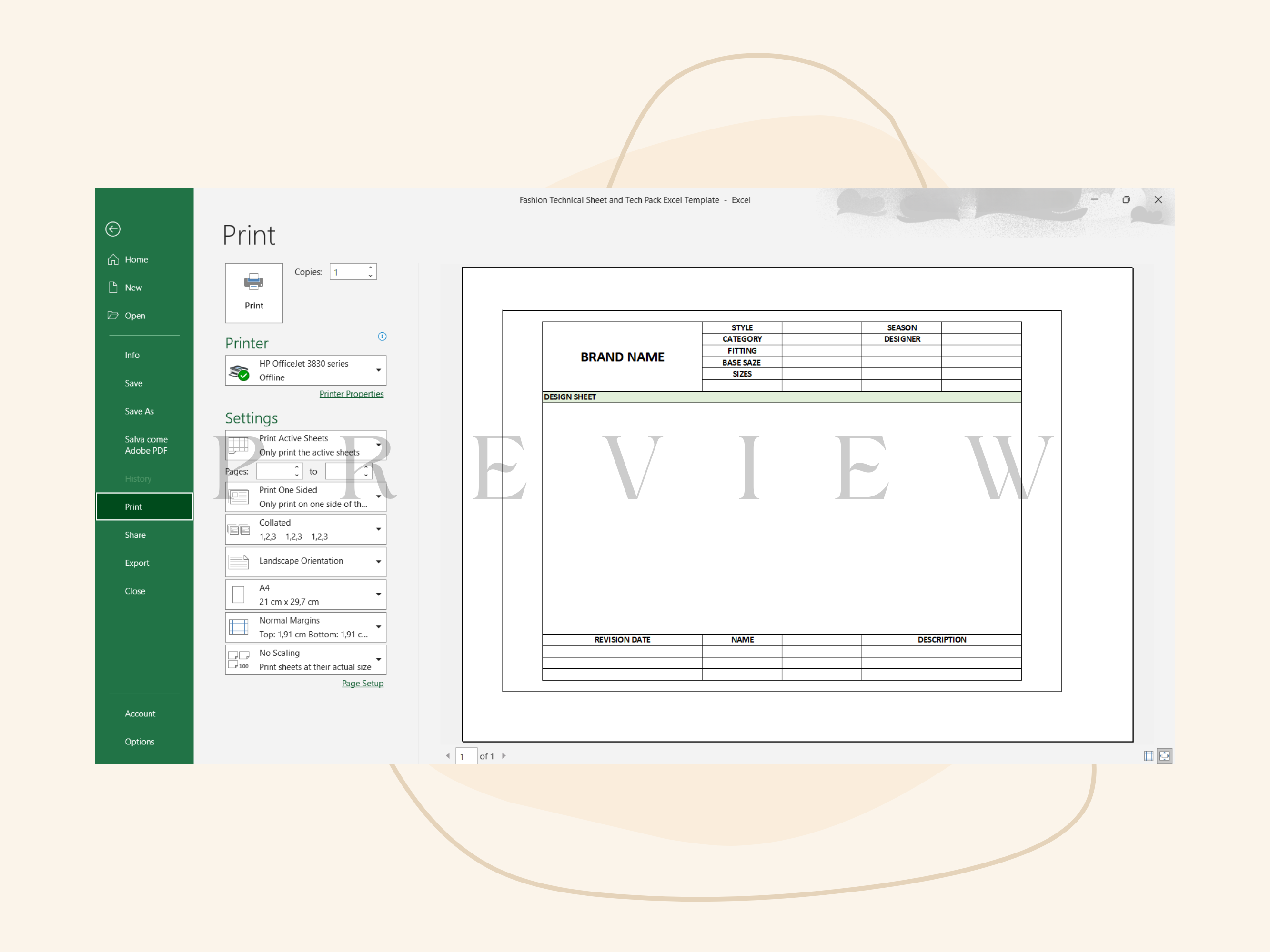 Modello Excel per scheda tecnica | Technical Sheet Template Excel