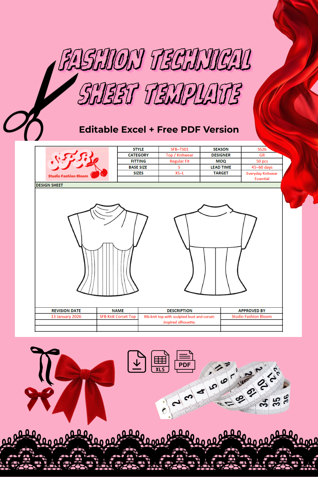 Modello Excel per scheda tecnica | Technical Sheet Template Excel